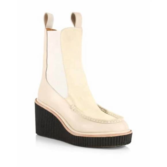 NEW RAG & BONE sloane suede & leather chelsea boots in beige paloma - Picture 1 of 1